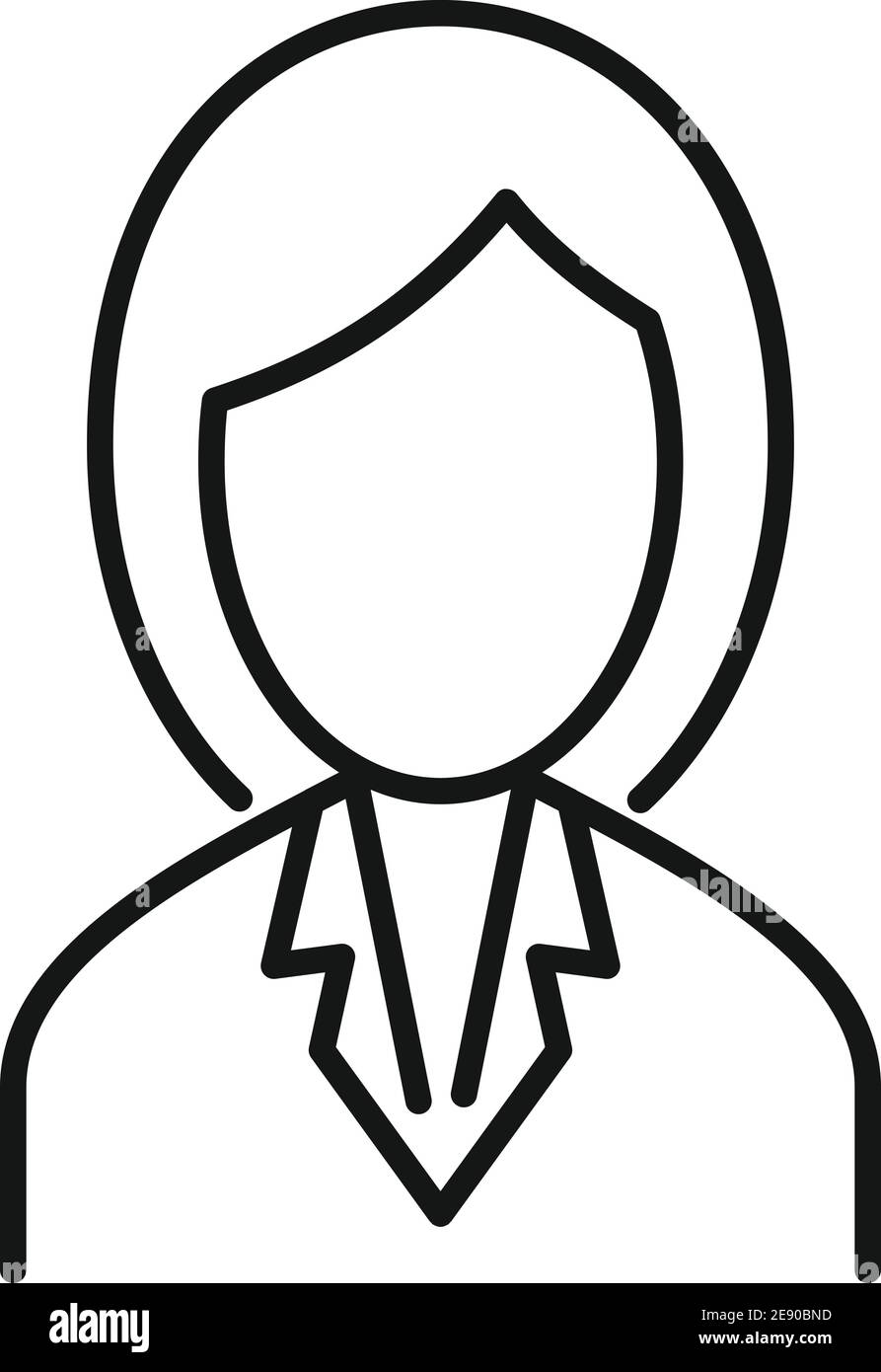 Lingua straniera donna insegnante icona, stile profilo Illustrazione Vettoriale