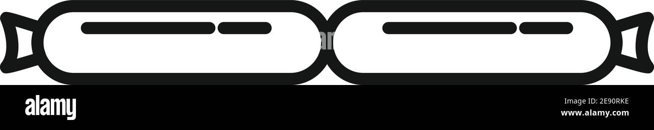 Icona salsiccia pasto, stile contorno Illustrazione Vettoriale