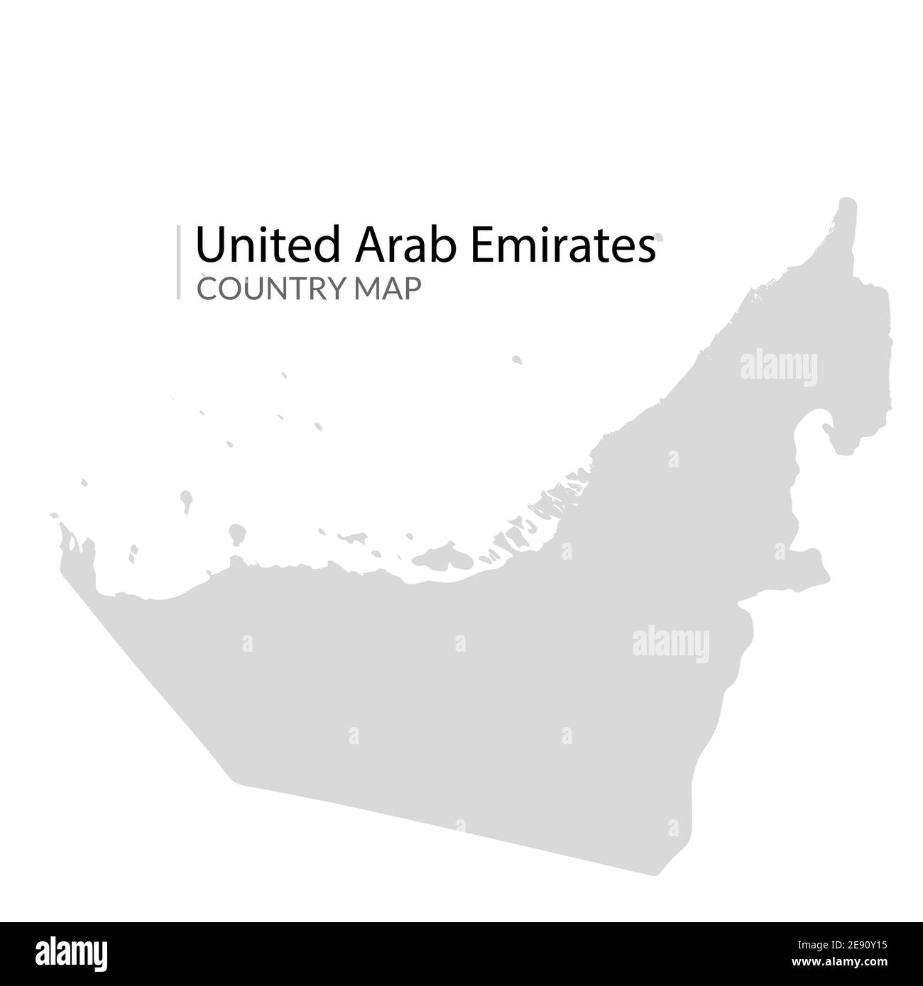 Mappa vettoriale UAE dubai. Icona della mappa dei paesi degli Emirati Arabi Uniti. Illustrazione Vettoriale