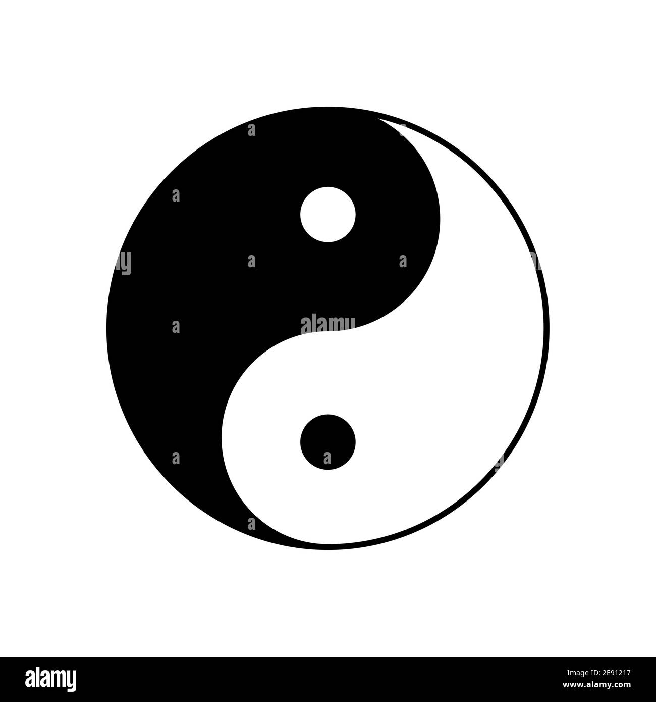 Icona del simbolo del vettore Yin yang. Yinyang taoism segno cinese Illustrazione Vettoriale