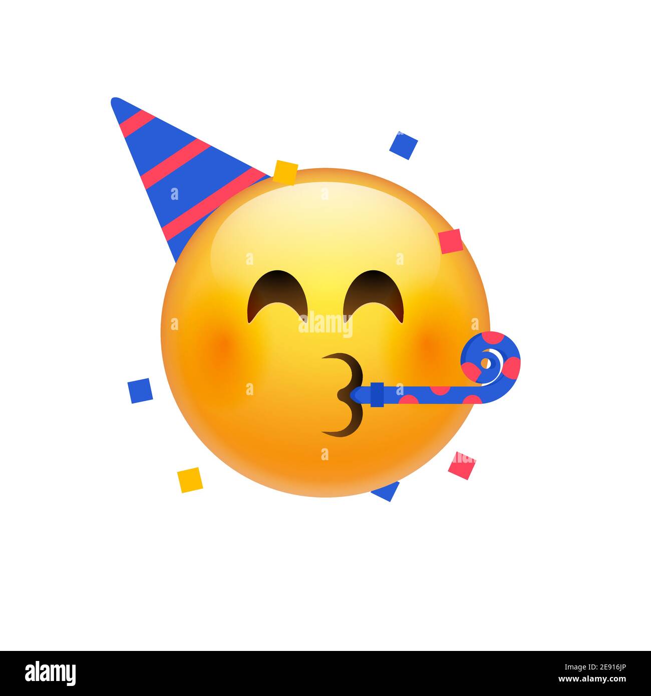 Festa di compleanno emoji celebrare emoticon. Buon compleanno faccia  cappello emoji Immagine e Vettoriale - Alamy