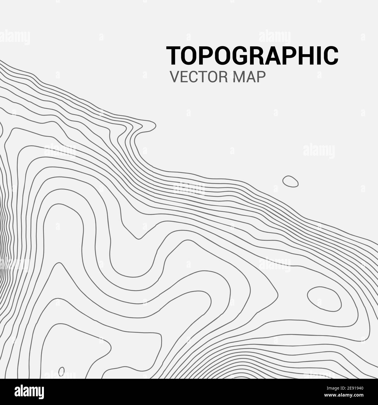 Mappa topografica contorno vettore montagna rilievo geografico sfondo. Mappa del contorno del terreno Illustrazione Vettoriale