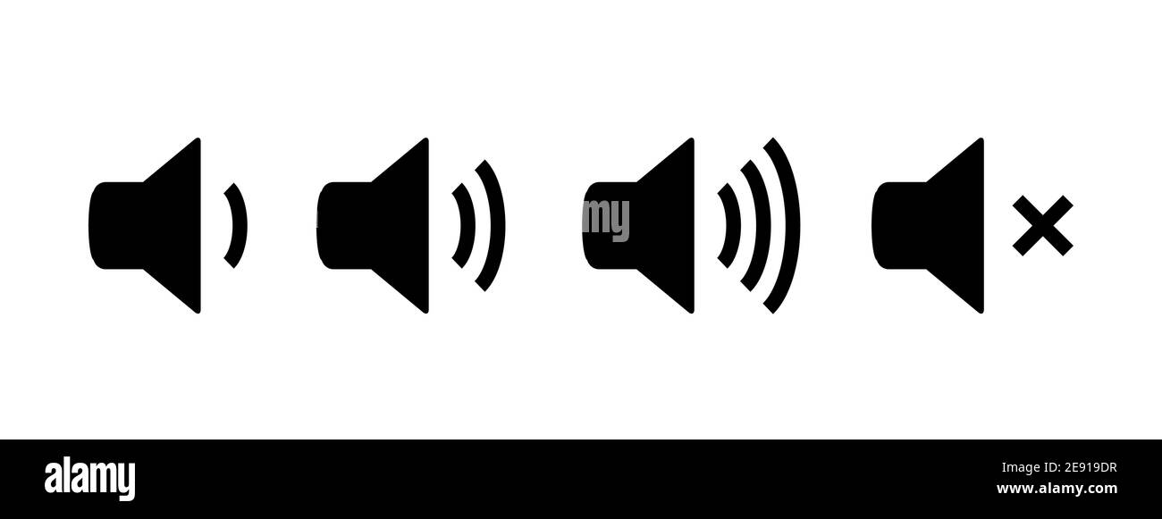 Icona vettore audio volume altoparlante. Simbolo del volume dell'audio,  livello del pulsante del rumore alto Immagine e Vettoriale - Alamy