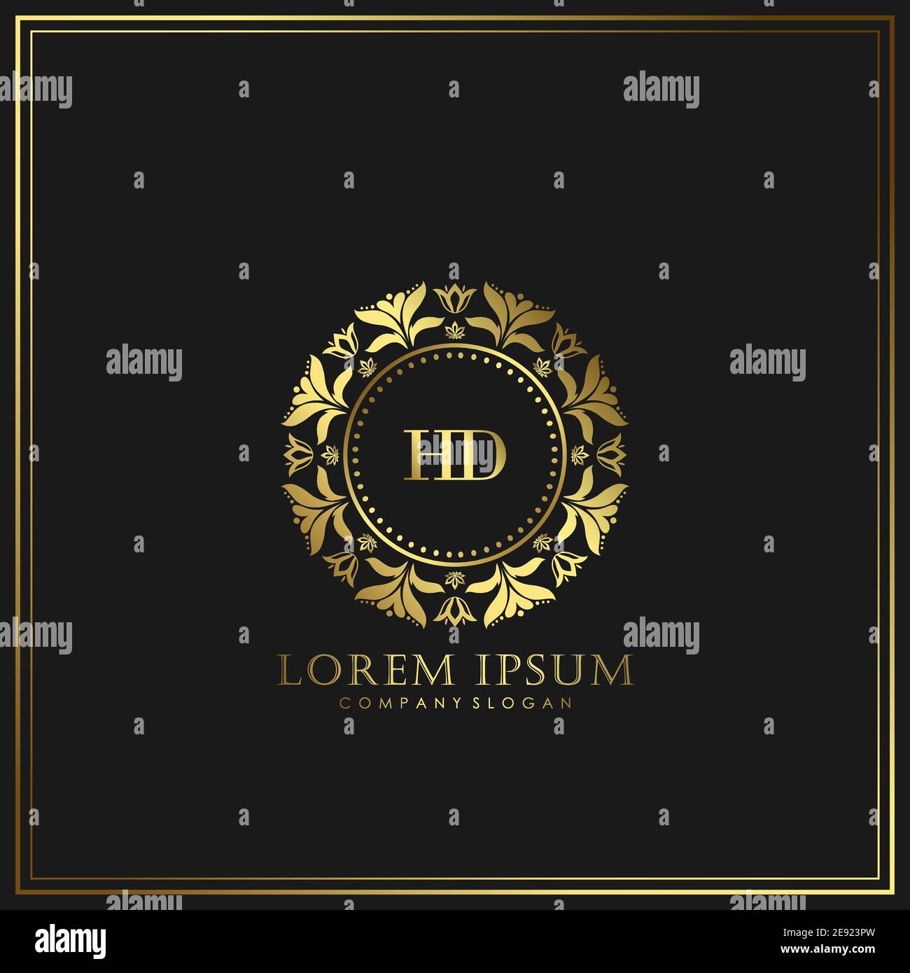 Modello di logo di lusso con lettera iniziale HD in Vector per ristoranti, Royalty, Boutique, Cafe, Hotel, Araldico, Gioielli, Moda e altri illustri vettoriali Illustrazione Vettoriale