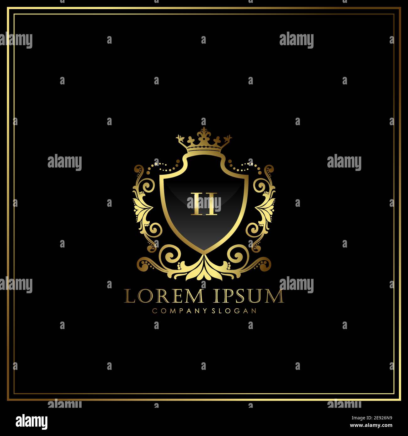 II modello iniziale di Logo di lusso in Vector per ristoranti, Royalty, Boutique, Cafe, Hotel, Heraldic, Gioielli, Moda e altri illustrat vettoriali Illustrazione Vettoriale