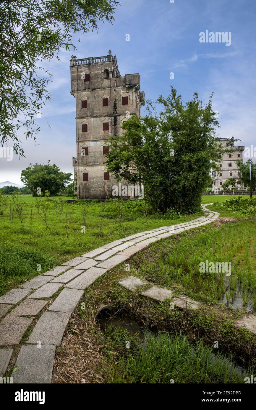 Guangdong jiangmen patrimonio culturale mondiale 'Castello di kaiping e antico villaggio' villaggio di self-reliance diaolou Foto Stock