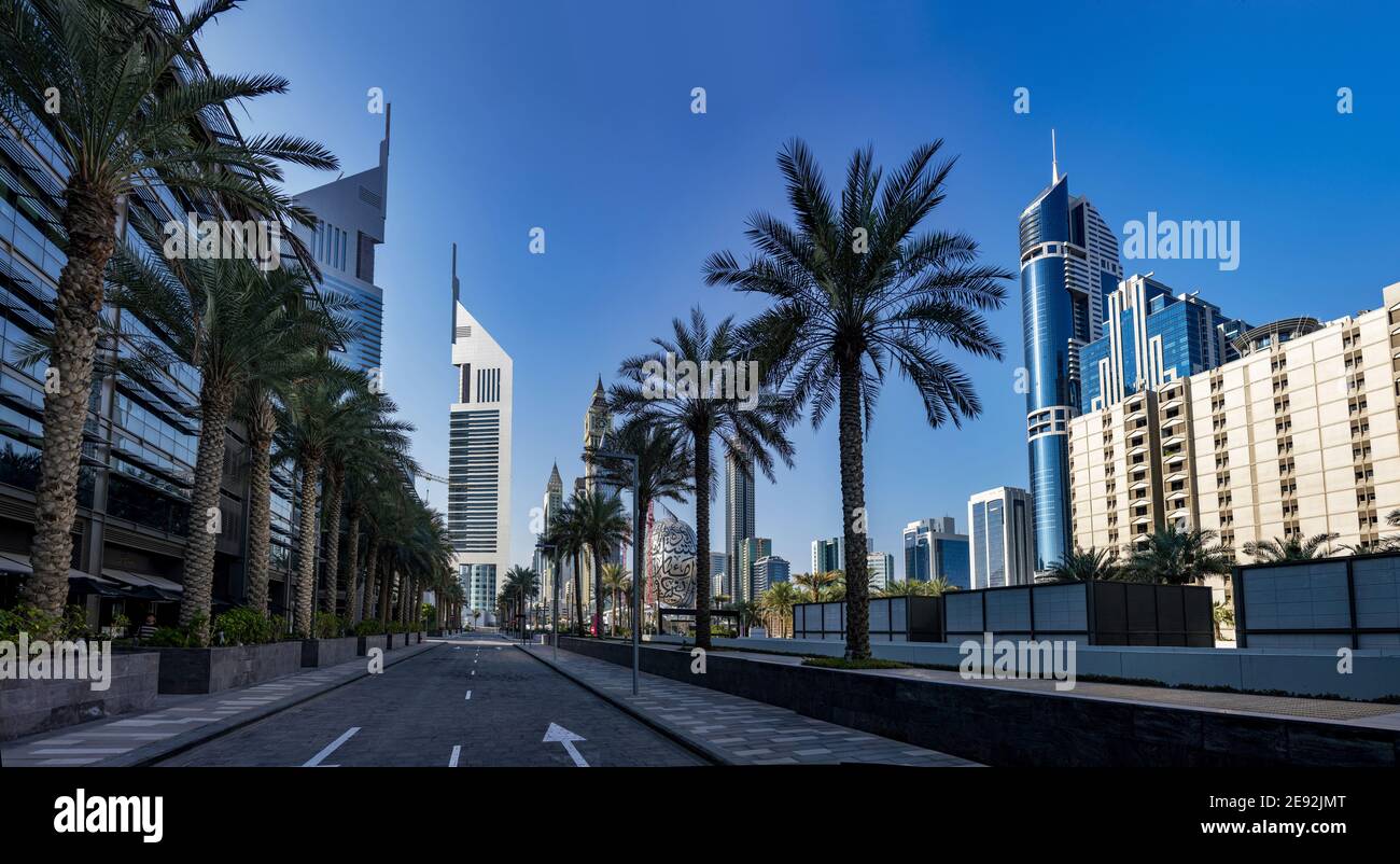 Il centro finanziario internazionale di dubai intorno all'edificio Foto Stock