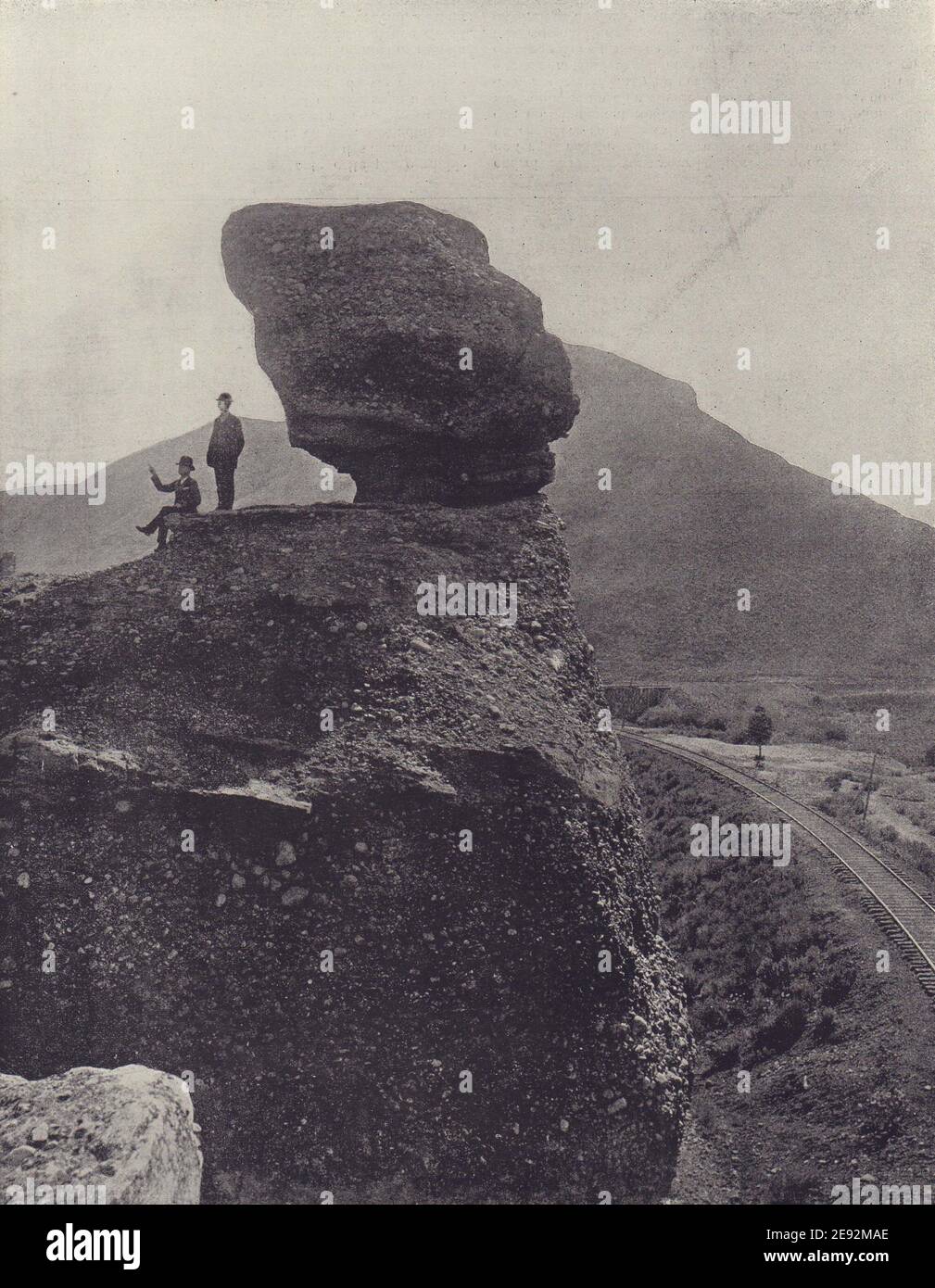 Pulpit Rock, Echo Canyon, Utah. Union Pacific Railroad. Stampa STODDARD 1895 Foto Stock