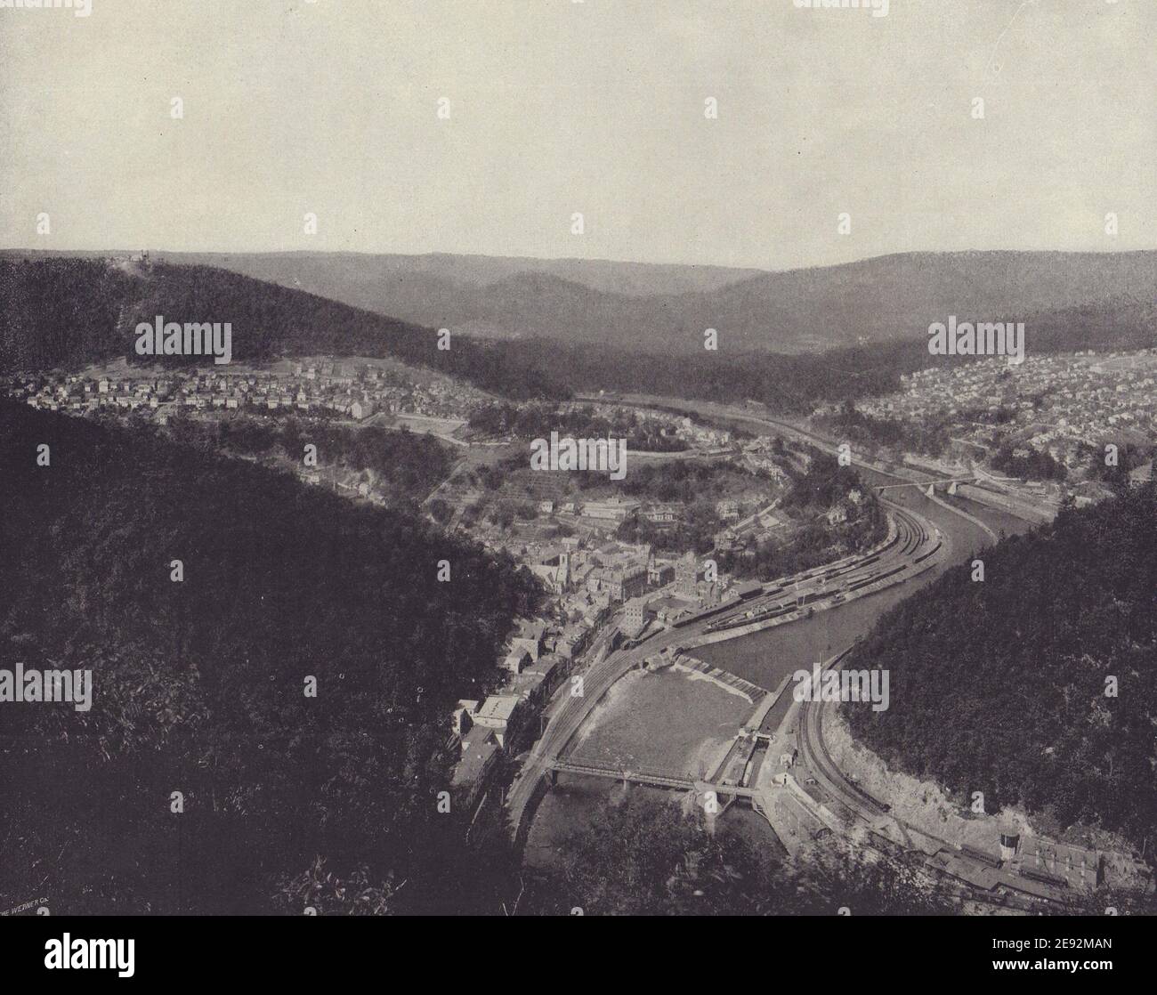 The Mauch-Chunk (Jim Thorpe) Loop, Pennsylvania. STODDARD 1895 vecchia stampa Foto Stock