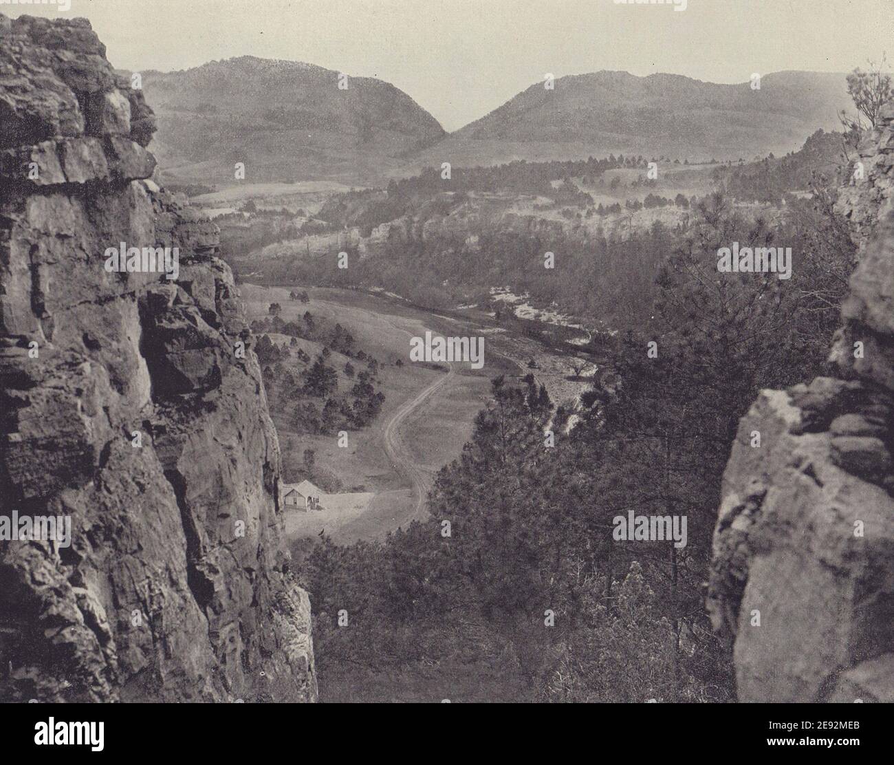 Sioux Pass, Echo Canyon, South Dakota. STODDARD 1895 vecchia stampa antica Foto Stock