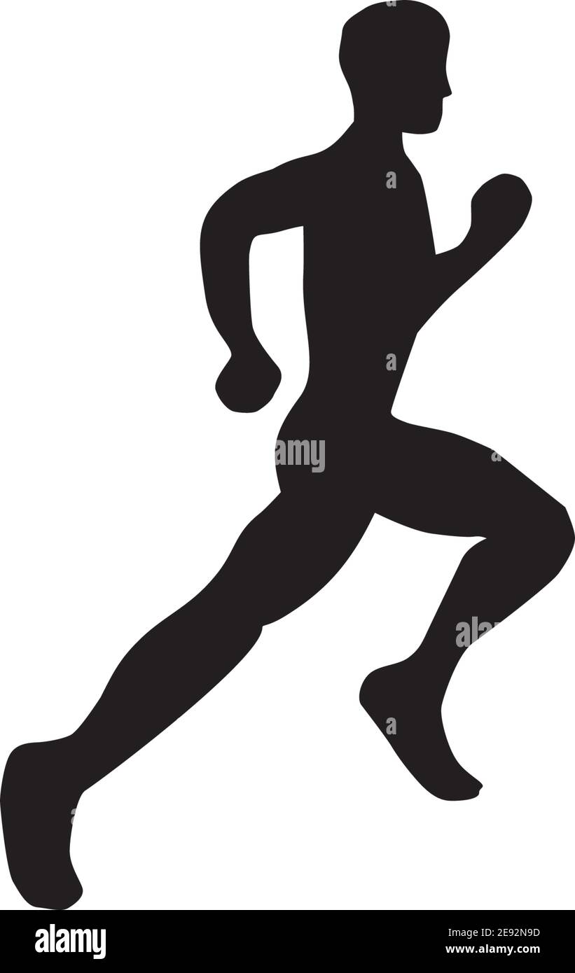 Design con logo Runner athlere con semplice modello di syntle Illustrazione Vettoriale