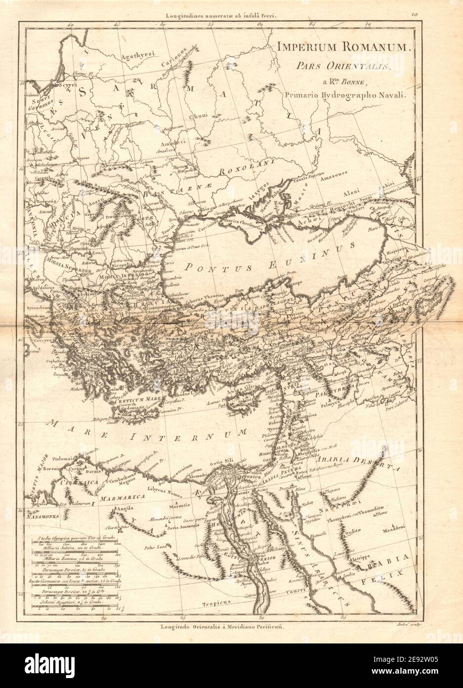 Imperium Romanum, pars Orientalis. Impero Romano, parte orientale. BONNE 1787 mappa Foto Stock