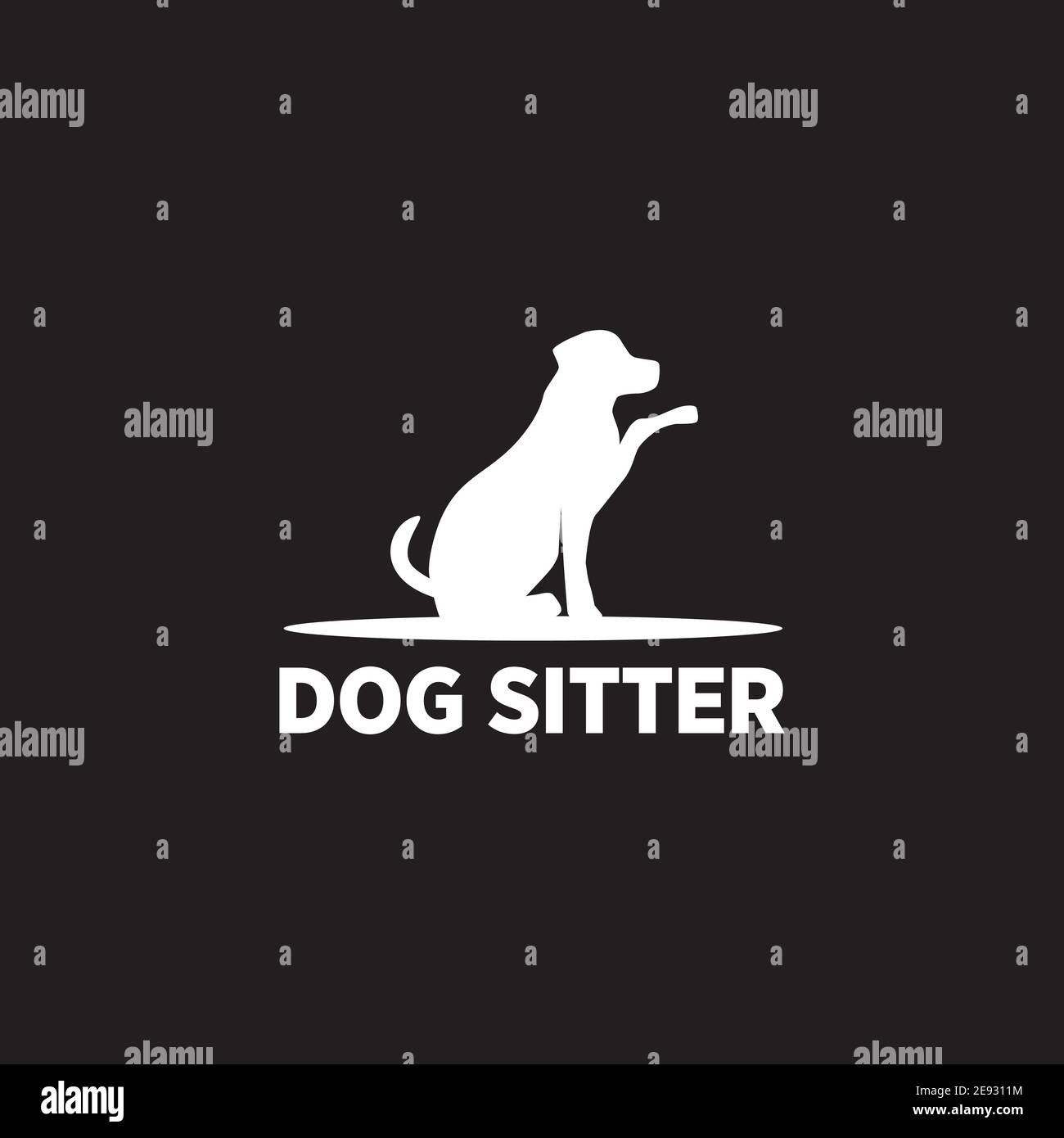 Logo Dog sitter icona disegno vettore illustrazione modello Illustrazione Vettoriale