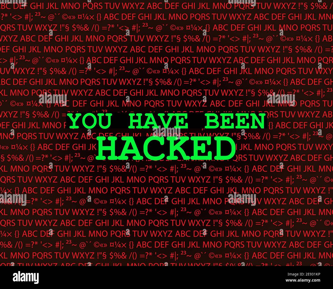 Sei stato hacked sfondo Foto Stock