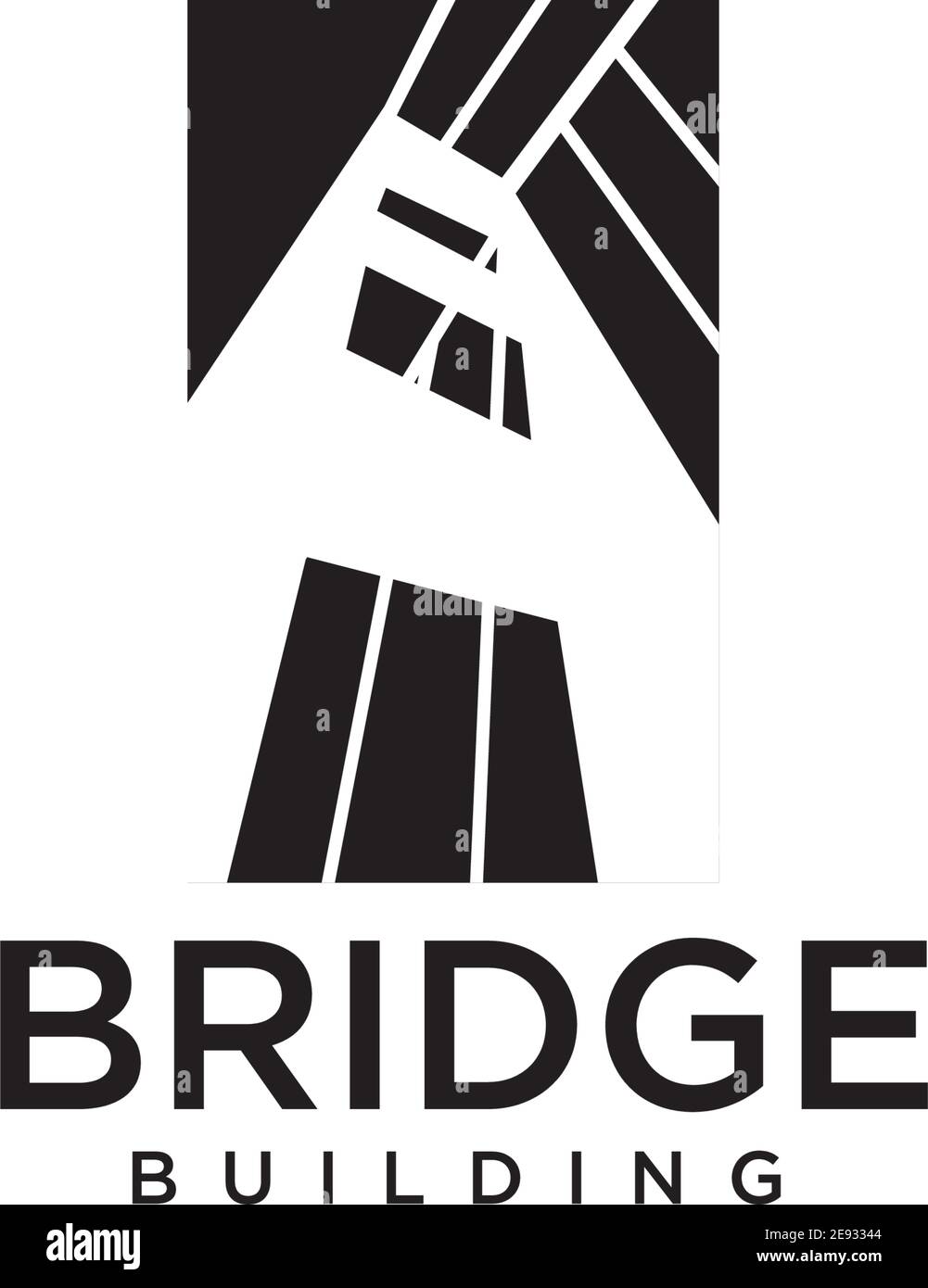 Modello di illustrazione vettoriale per il disegno di icone di un semplice ponte Illustrazione Vettoriale