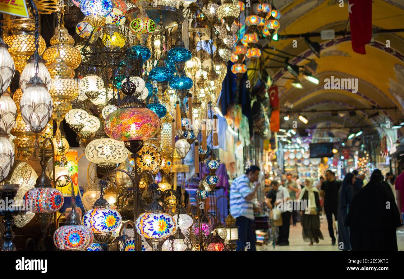 Grand Bazaar, Turchia, uno dei più grandi e vecchi mercati coperti del mondo. Foto Stock