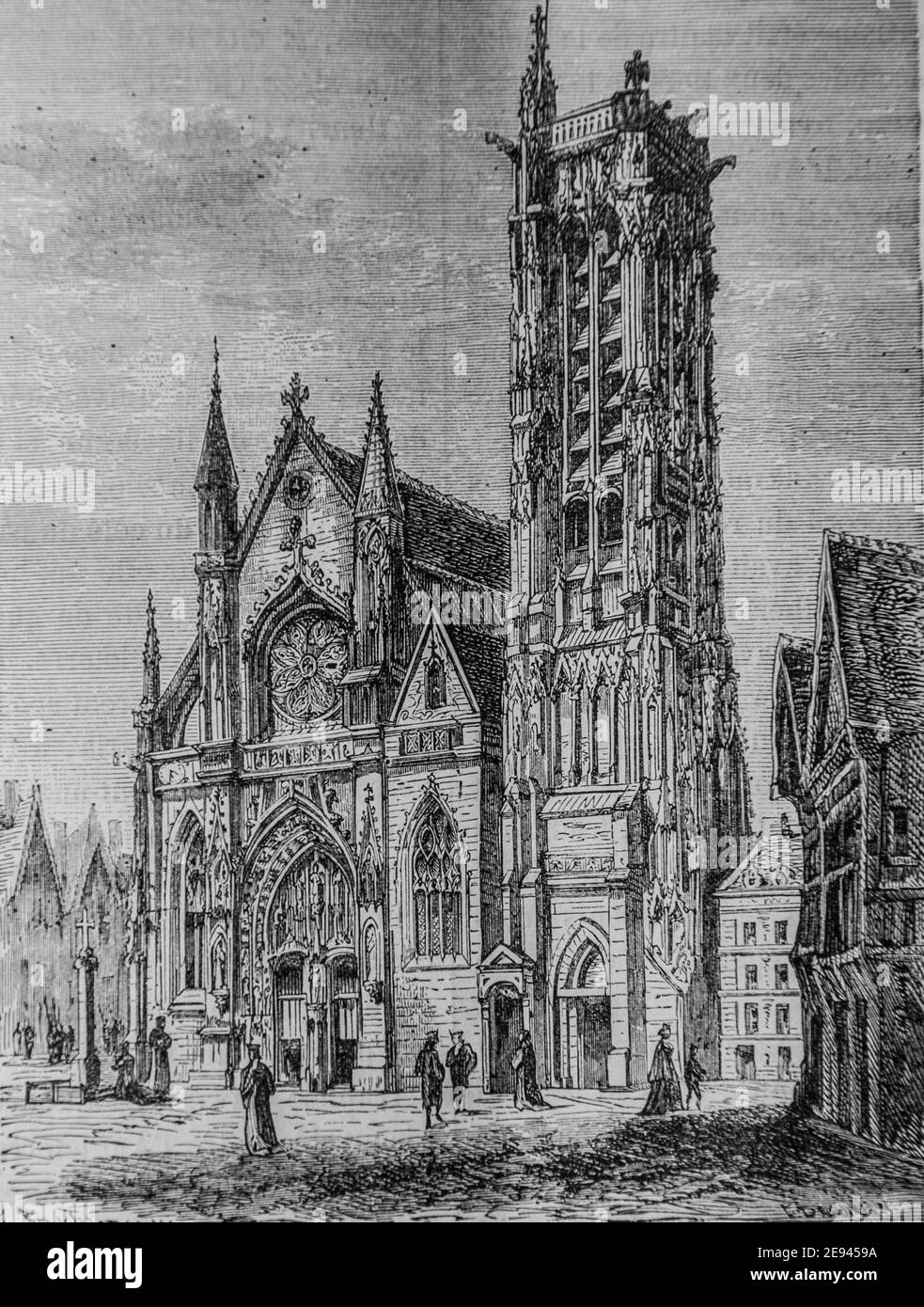 tour et eglise saint jacque de la boucherie 1434-1493, histoire populaire de france par henri martin, editeur furne 1860 Foto Stock