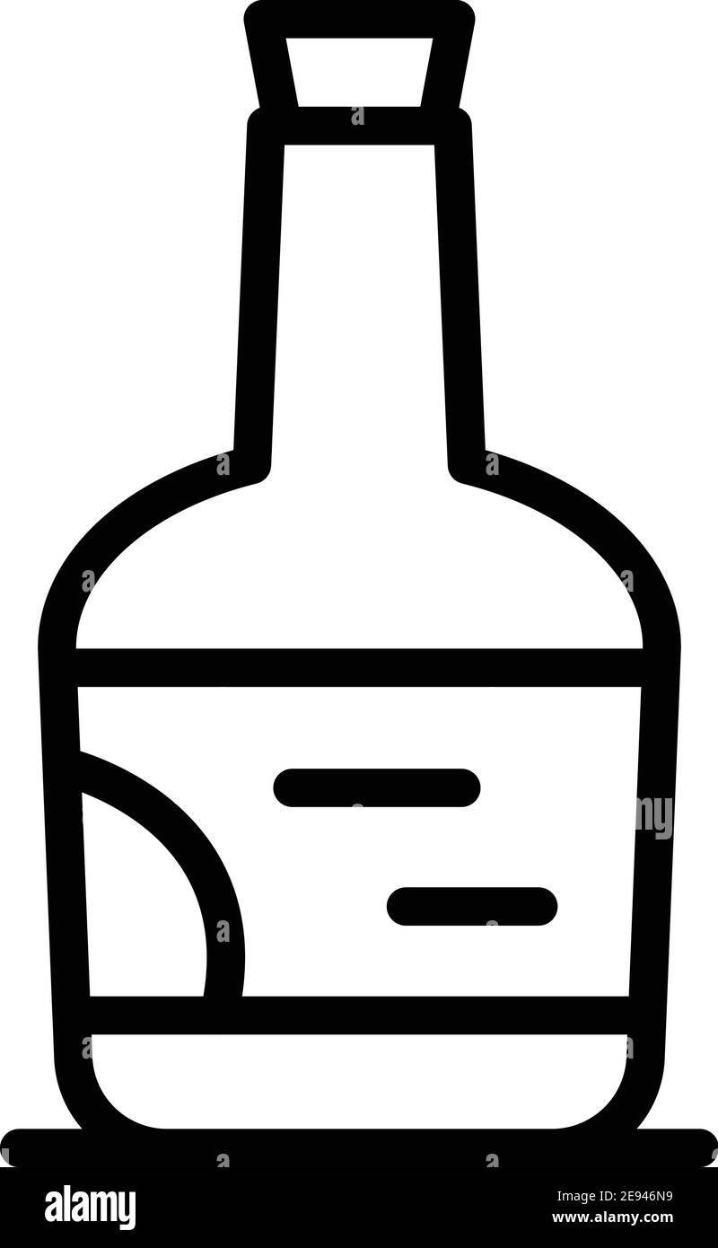 Icona bottiglia borbonica. Contorno borbone bottiglia vettore icona per web design isolato su sfondo bianco Illustrazione Vettoriale