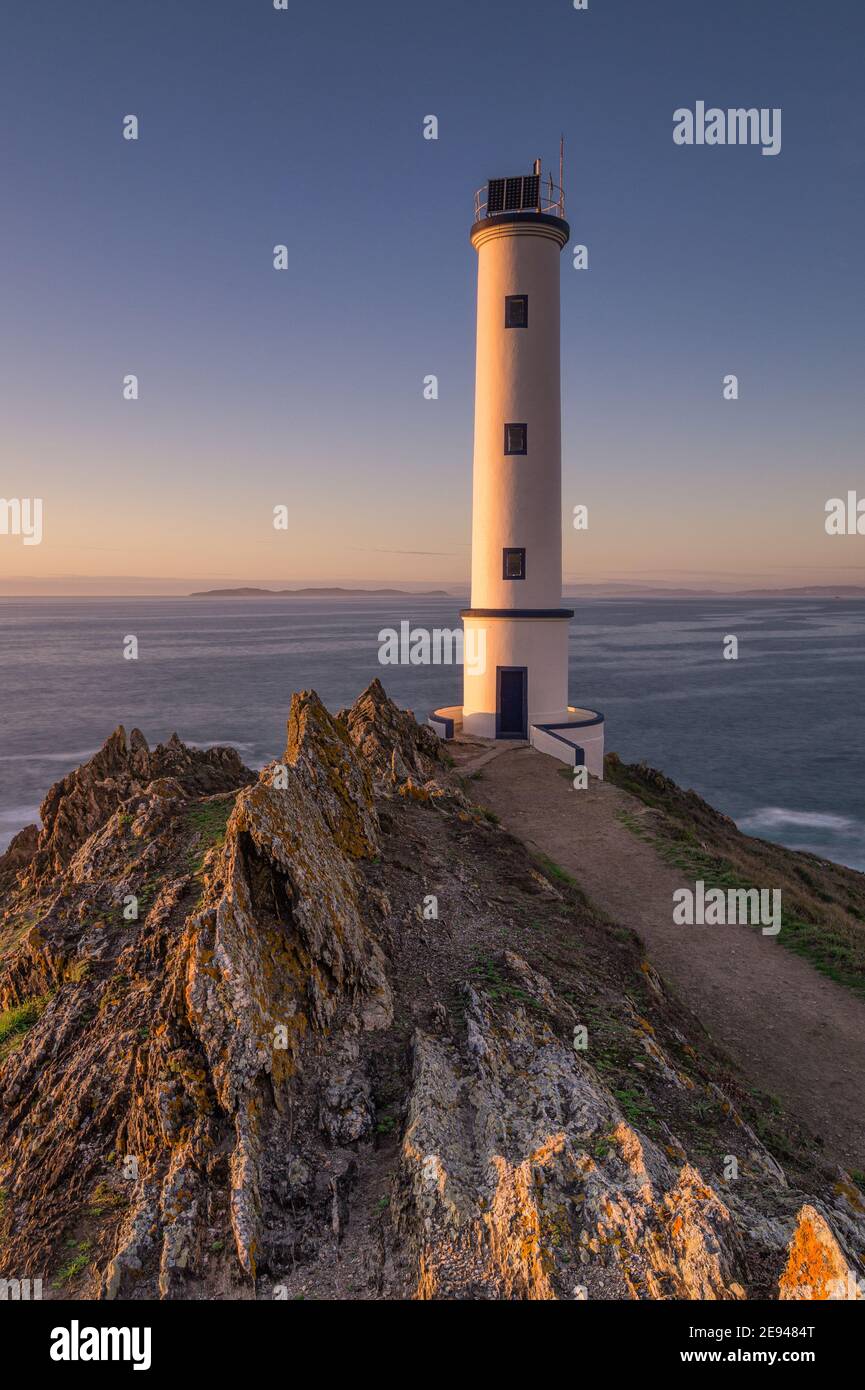 Tramonto a Cabo Home, Cangas, Spagna Foto Stock