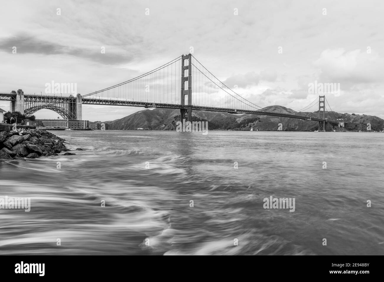Golden Gate vista ponte a San Francisco, California Foto Stock