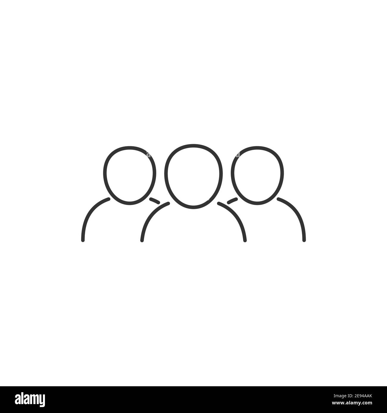 Icona persone. Simbolo lineare dell'attività del team. Linea cooperazione umana. Illustrazione vettoriale isolata Illustrazione Vettoriale