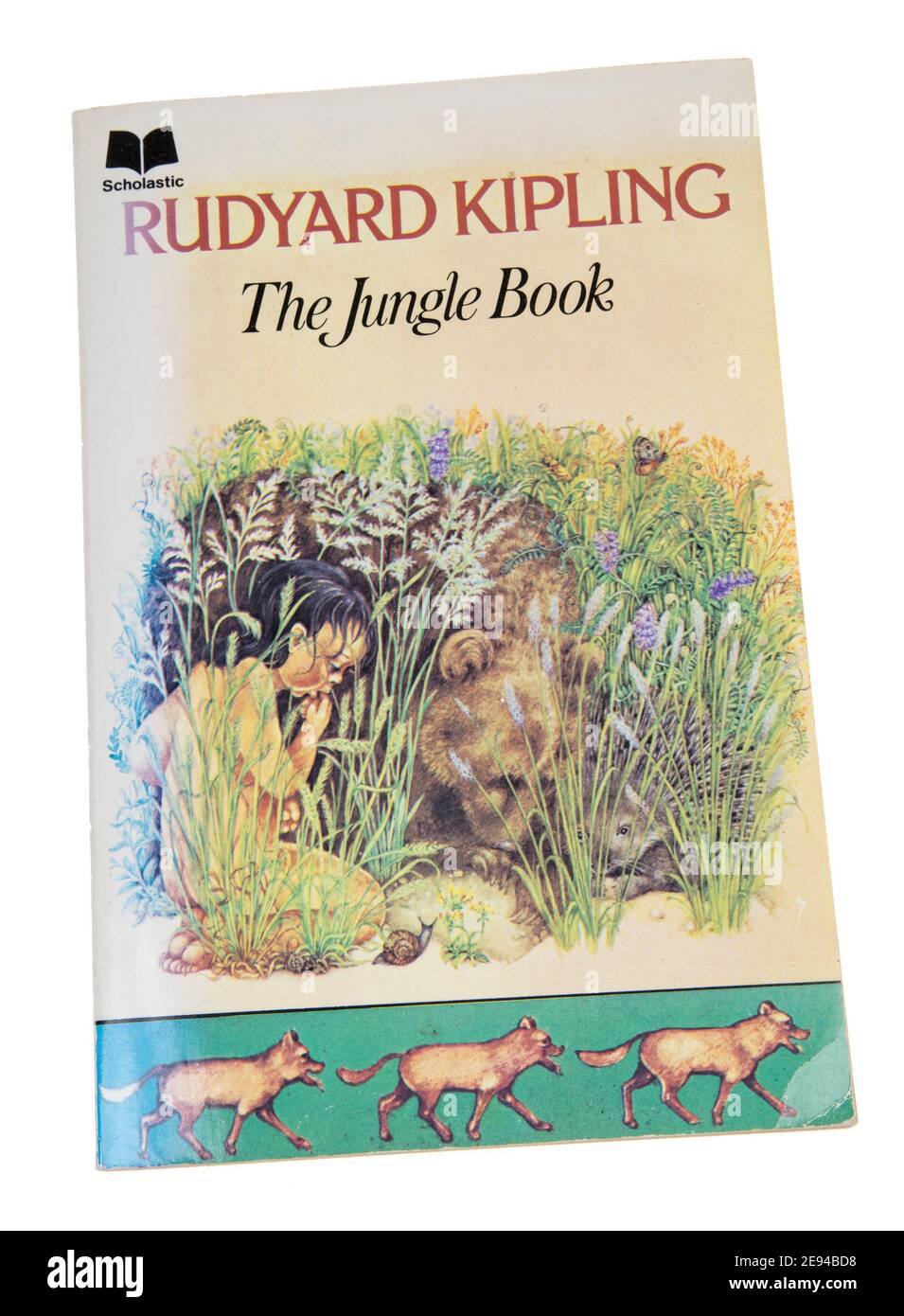 The Jungle Book di Rudyard Kipling un libro cartaceo con una colonna vertebrale sunned sbiadita pubblicata nel 1975, pubblicata per la prima volta nel 1894 Foto Stock