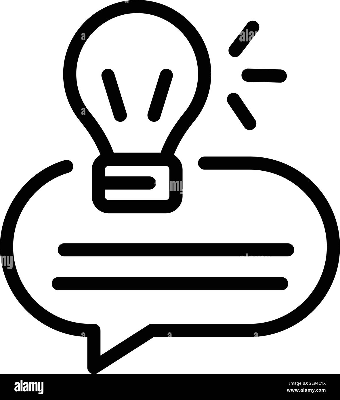 Icona dei suggerimenti delle lampadine. Contorno bulbo suggerimenti icona vettoriale per il web design isolato su sfondo bianco Illustrazione Vettoriale