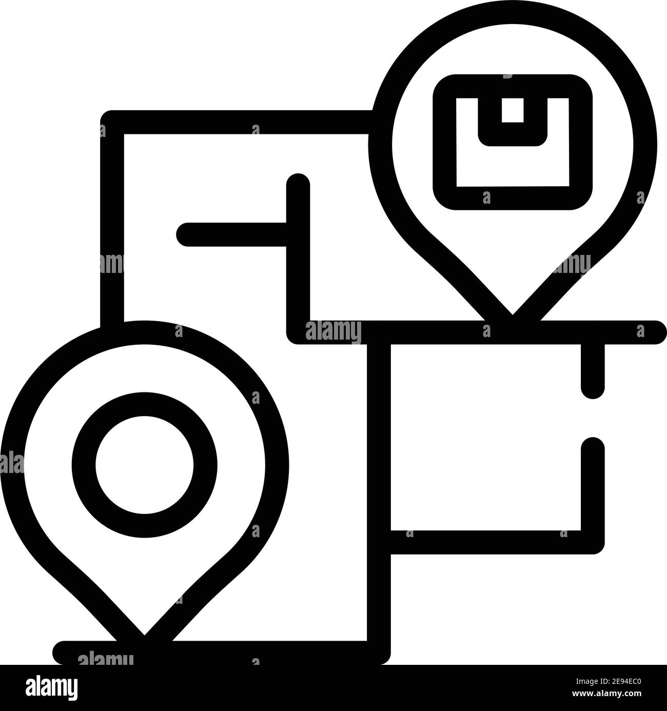Icona dell'itinerario della guida. Guida a linee icona vettore itinerario per web design isolato su sfondo bianco Illustrazione Vettoriale