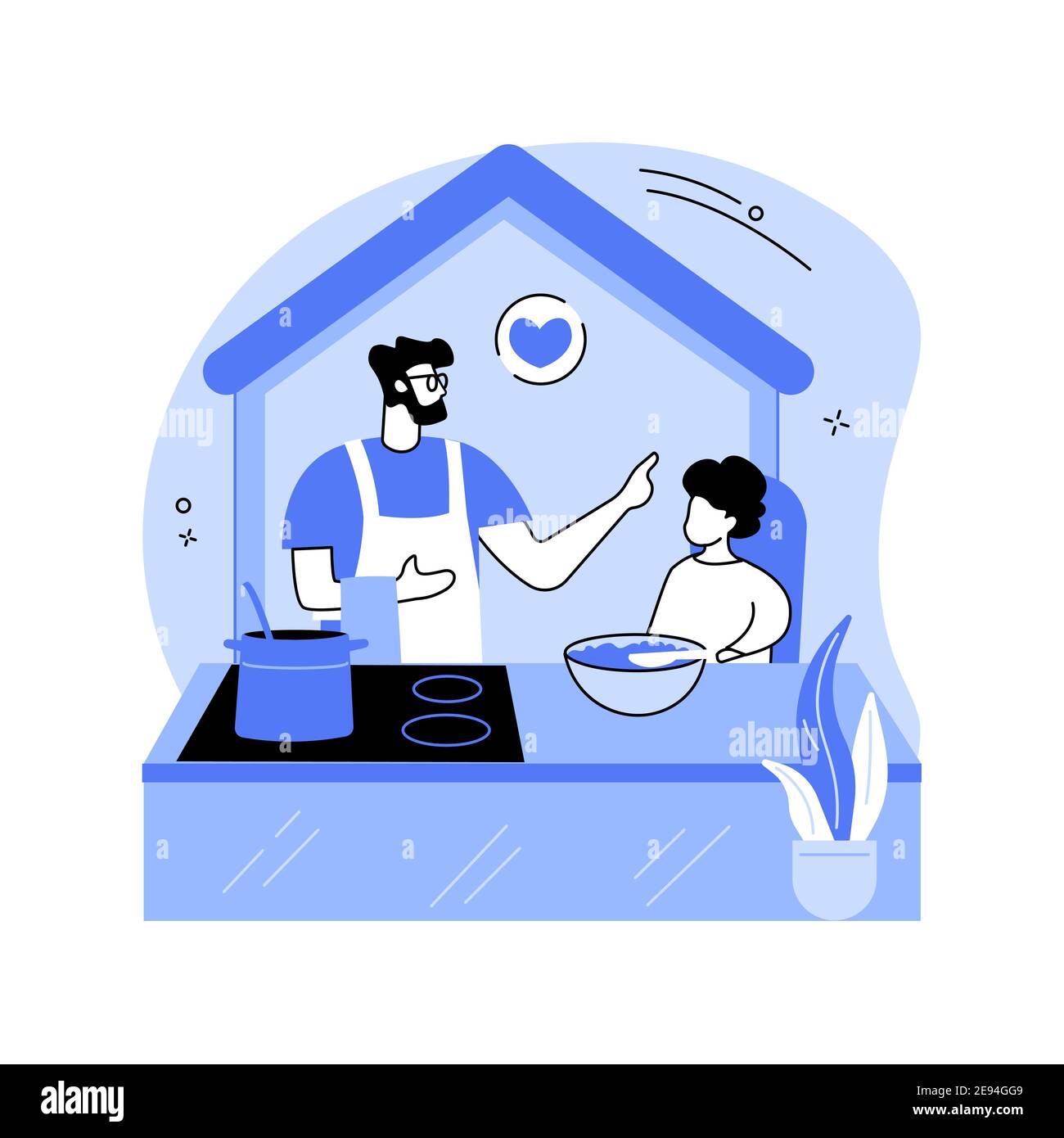 Illustrazione vettoriale del concetto astratto dei papi di soggiorno-a-casa. Illustrazione Vettoriale