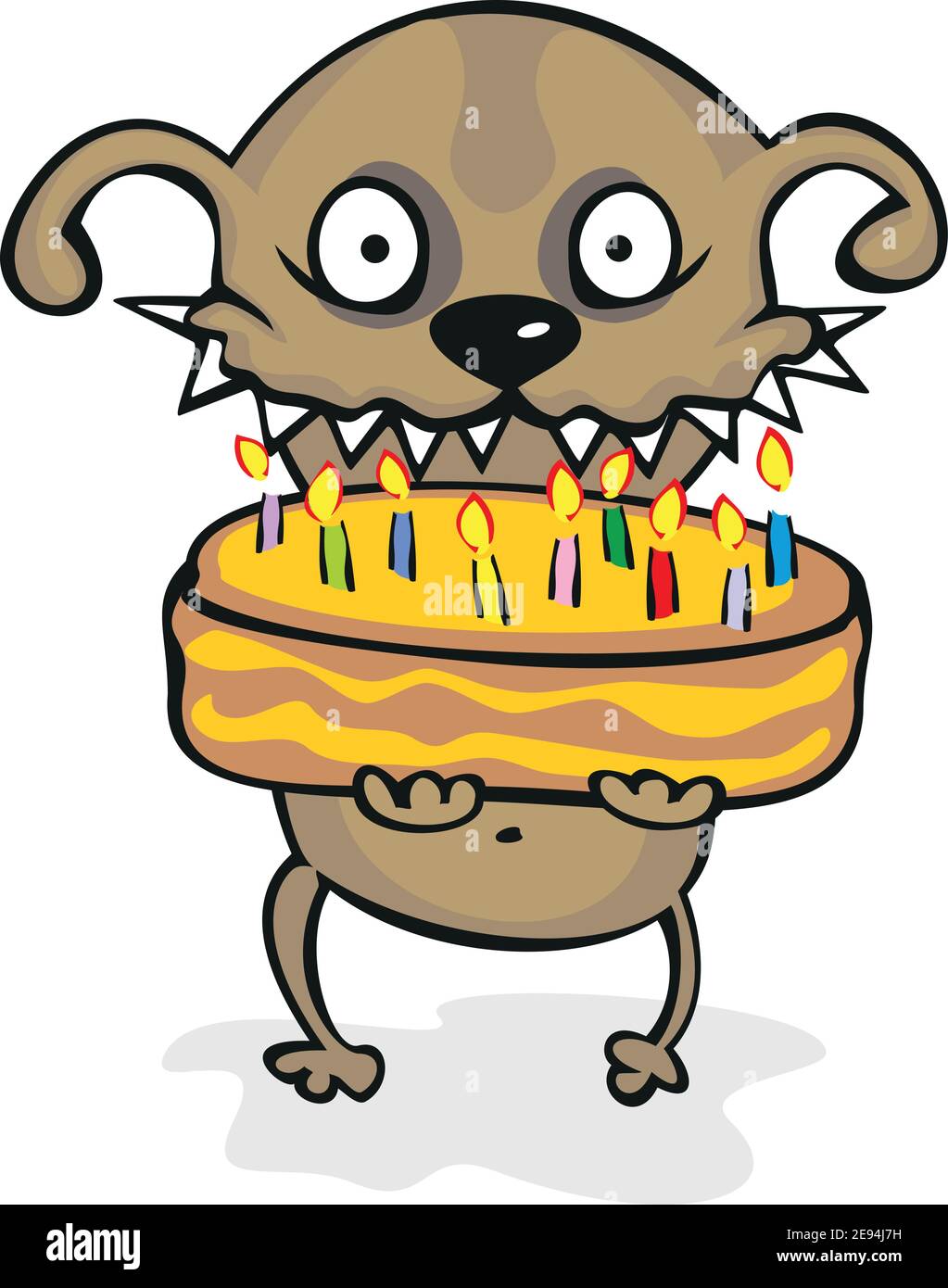 Cane con una torta Illustrazione Vettoriale