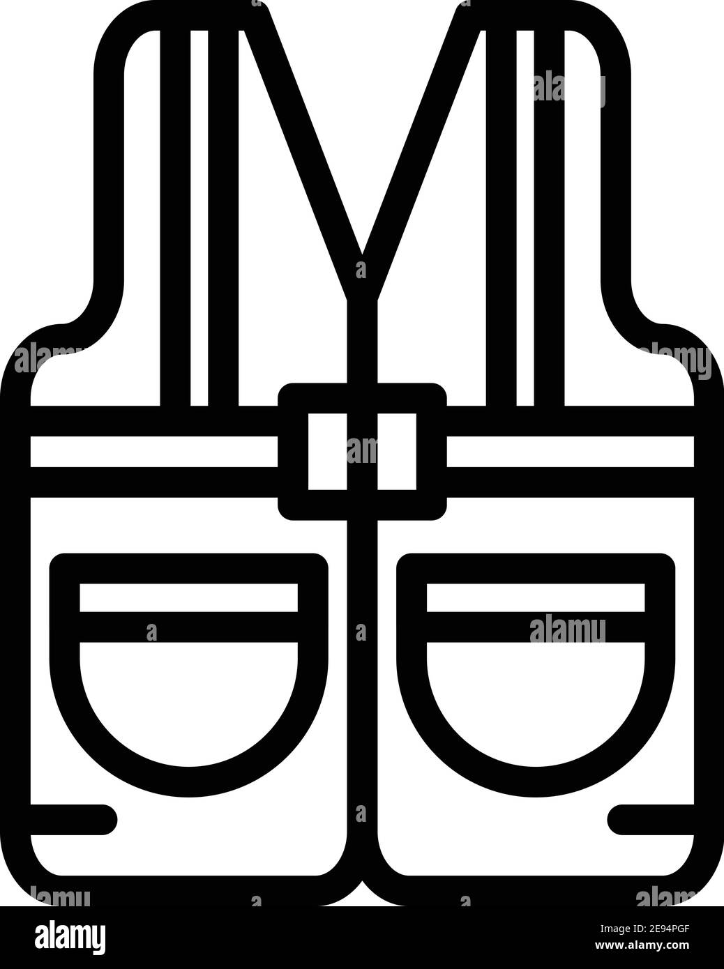 Icona giubbotto costruttore. Icona vettoriale vest costruttore di contorni per il web design isolato su sfondo bianco Illustrazione Vettoriale