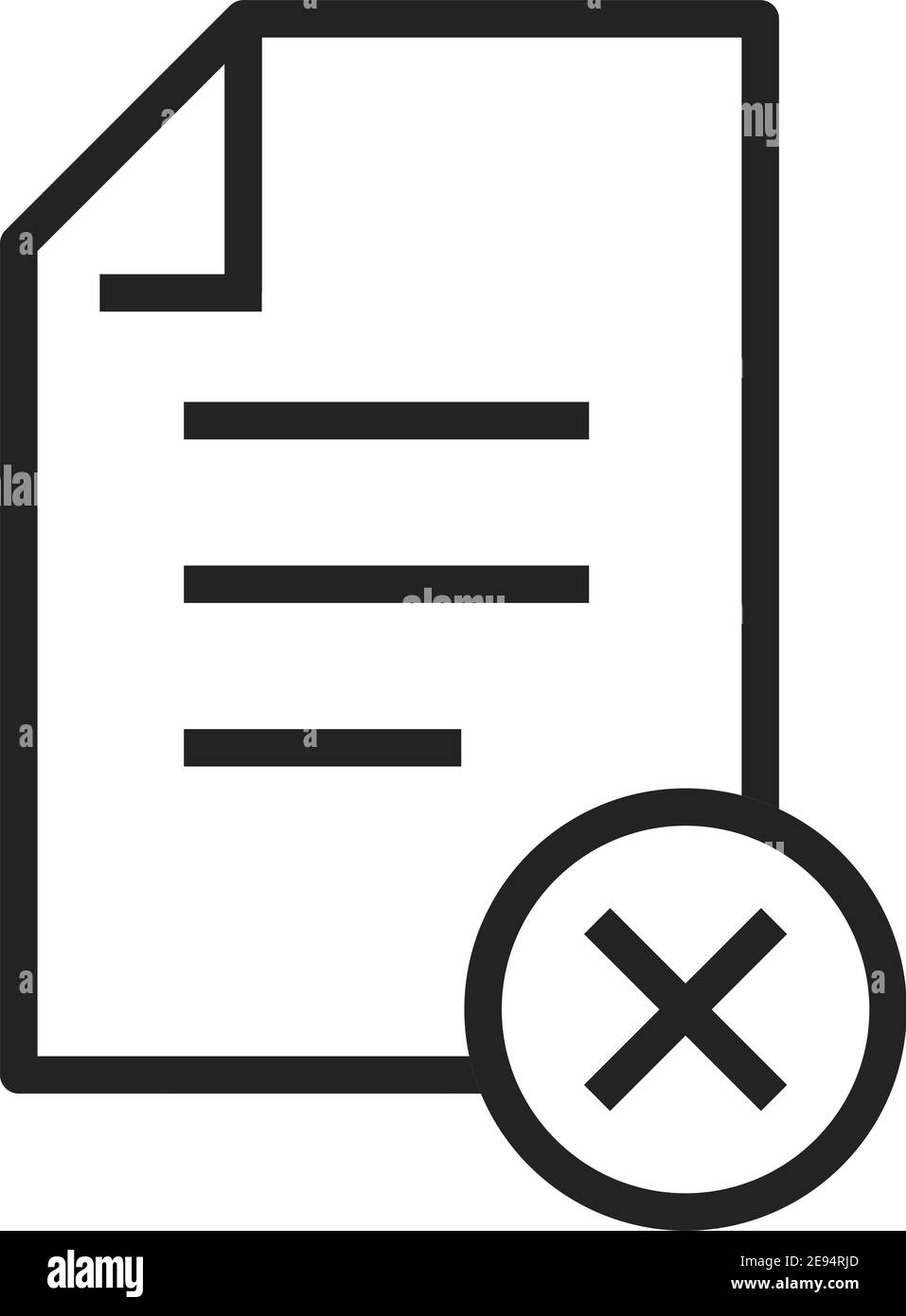 Icona del documento annullato. Lista di controllo, file, documento. Vettore  concettuale per la documentazione cartacea Immagine e Vettoriale - Alamy