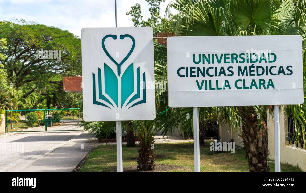 Firma presso l'Università di Scienze Mediche di Santa Clara, Cuba Foto Stock