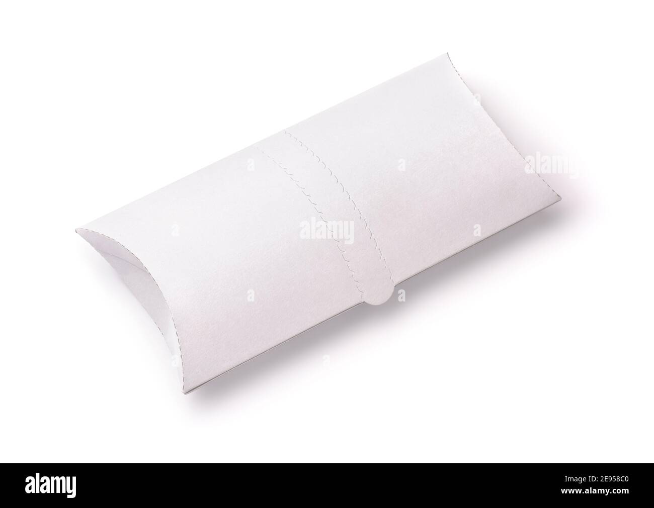 Confezione di carta bianca per donatrice kebab isolata su bianco Foto Stock