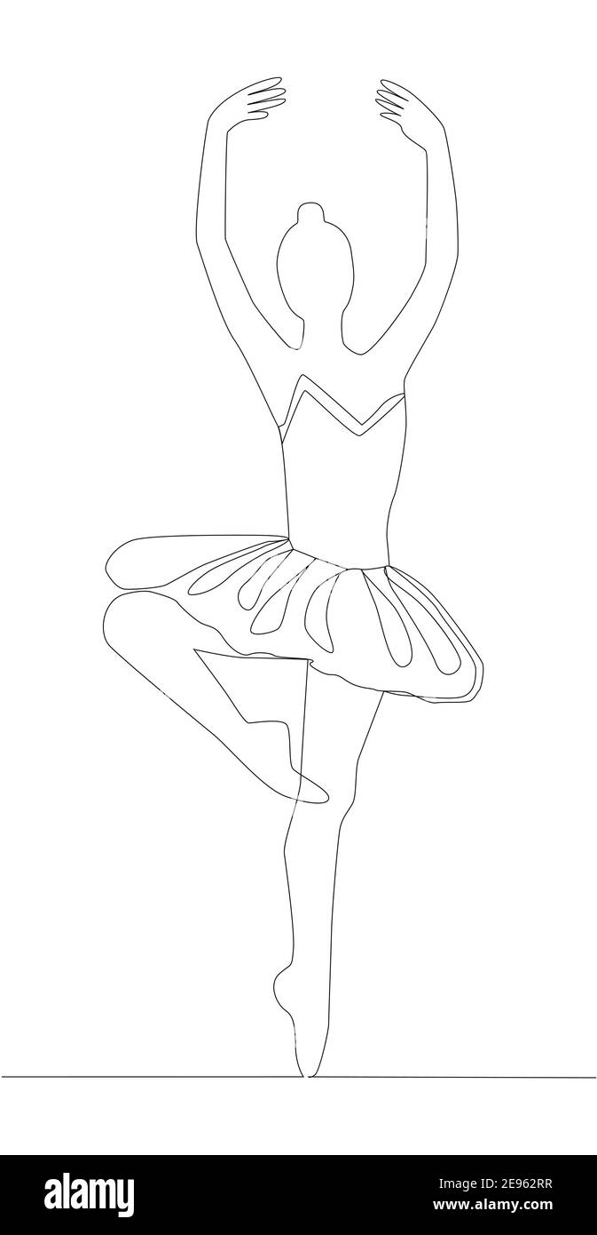 Animazione autodidattica di disegno a linea continua della ballerina  femminile Immagine e Vettoriale - Alamy