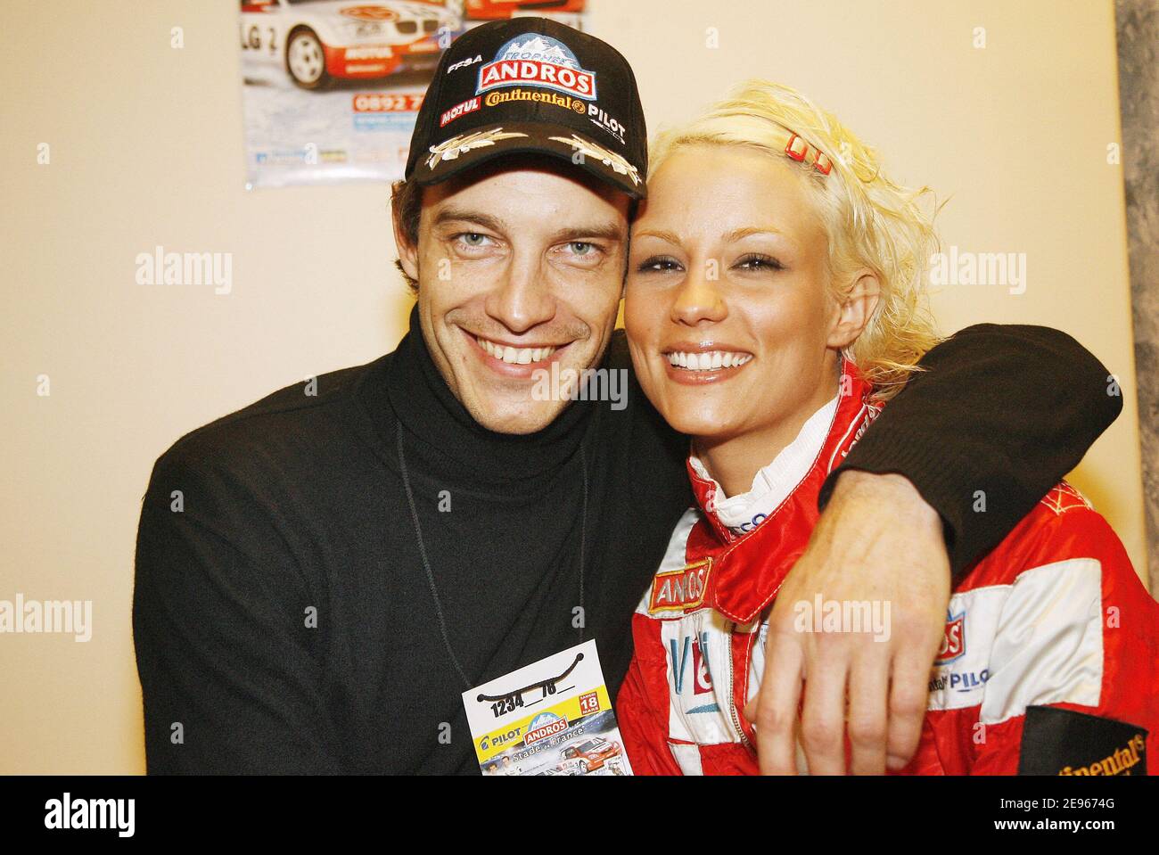 Elodie Gossuin e Bertrand Lacherie partecipano al Trofeo Andros tenutosi allo Stade de France, a Saint-Denis, vicino a Parigi, Francia, il 18 marzo 2006. Foto di Mehdi Taamallah/ABACAPRESS.COM Foto Stock