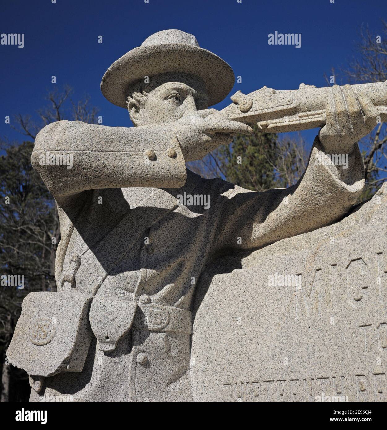 Monumento alla fanteria del Michigan nella battaglia di Chickamauga, Georgia. Foto Stock