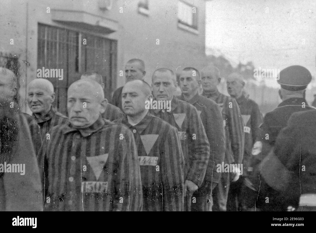 Prigionieri nel campo di concentramento di Sachsenhausen, Germania, 12-19-1938 Foto Stock