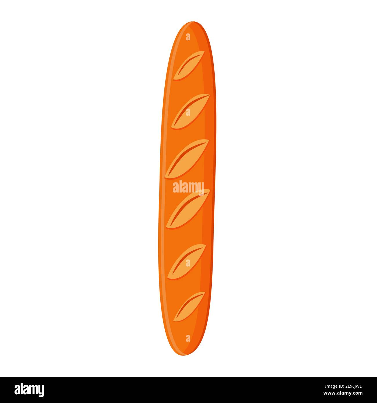 Baguette francese. Pane bianco. Panino appena sfornato. Illustrazione Vettoriale