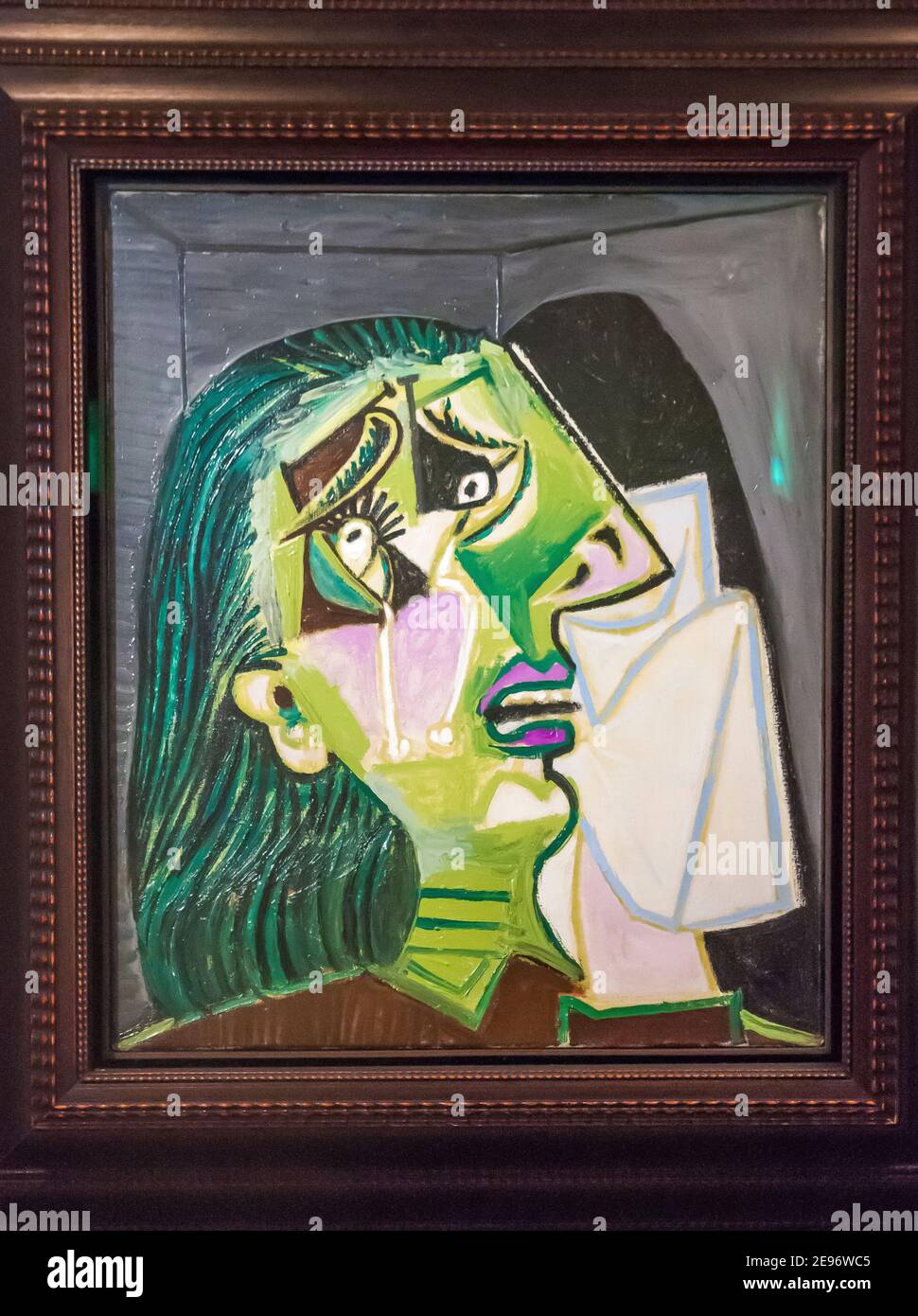 Pablo Picasso, Weping Woman (1937) Galleria Nazionale di Victoria, Melbourne, Australia, dipinta durante il periodo Guernica di Picasso. Foto Stock