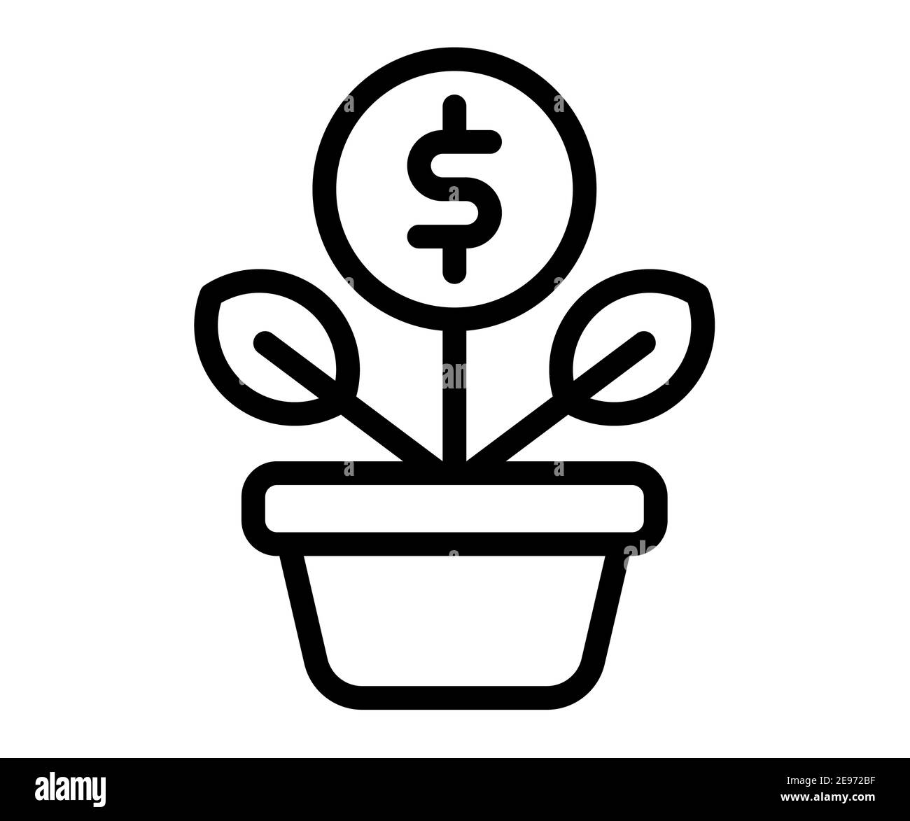 crescita profitto di investimento unica icona isolata con vettore di stile outline illustrazione del progetto Foto Stock