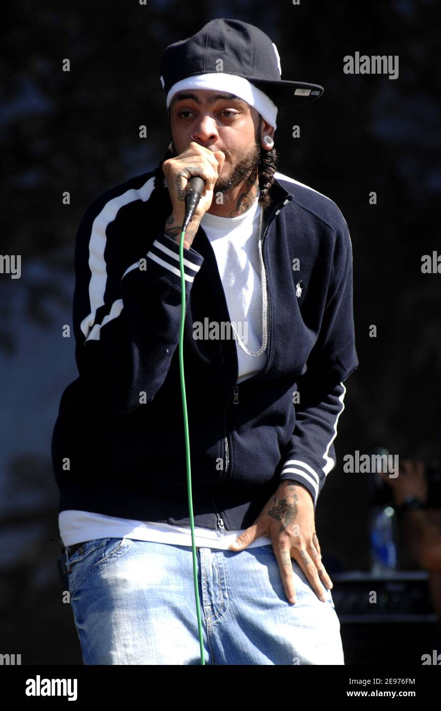 Gym Class Heroes in concerto dal vivo al Festival Voodoo Music Experience 2007 di New Orleans, Louisiana, il 28 ottobre 2007. Credito: David atlas / MediaPunch Foto Stock