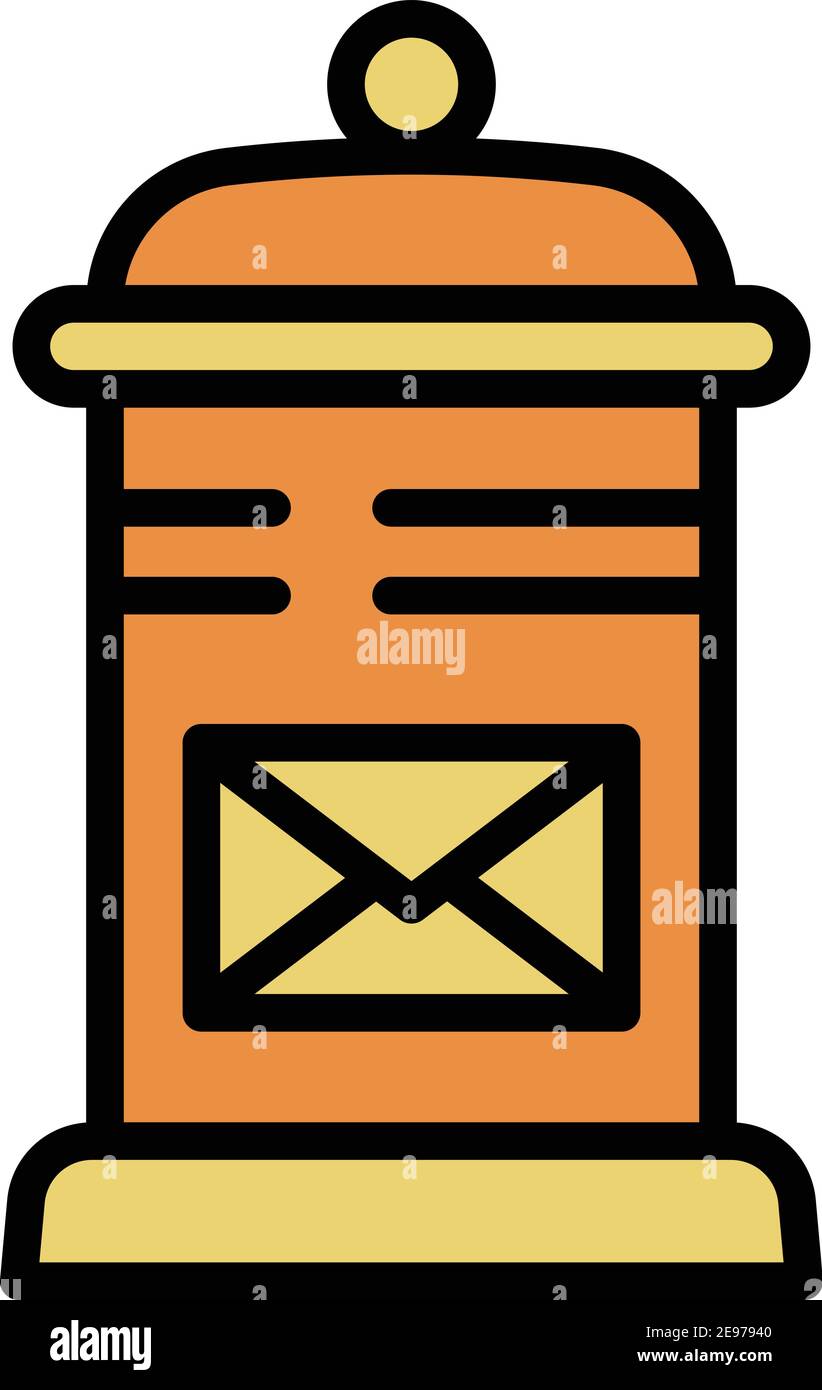Icona casella di posta via. Icona vettoriale della casella di posta stradale per il web design isolato su sfondo bianco Illustrazione Vettoriale
