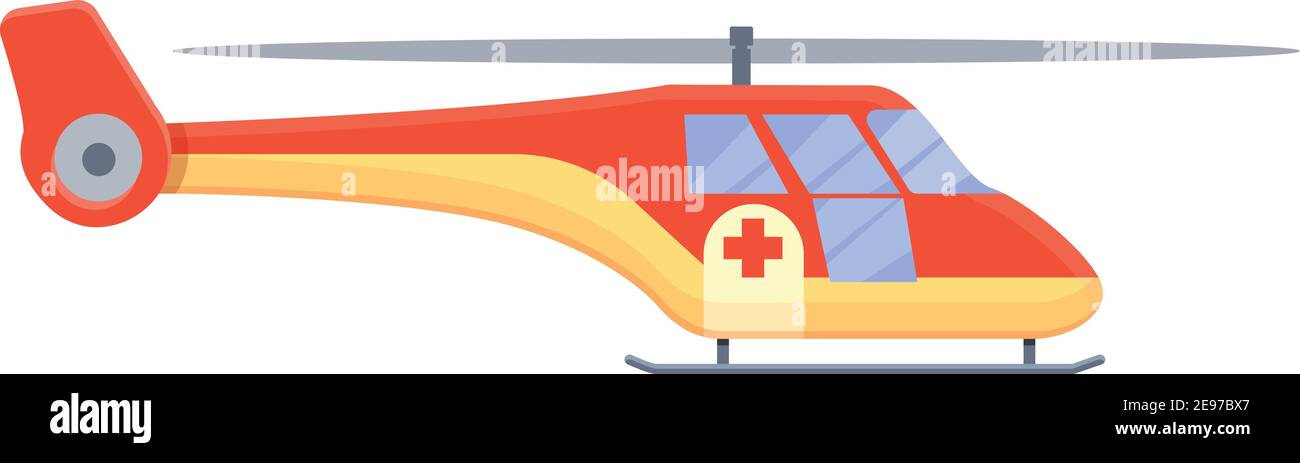 Icona elicottero di soccorso della guardia. Cartoon di elicottero salvataggio guardia vettore icona per web design isolato su sfondo bianco Illustrazione Vettoriale