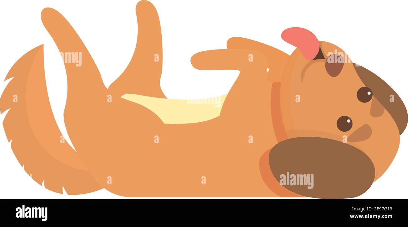Cane giocoso sul retro icona. Cartone animato di cane giocoso sul retro vettore icona per il web design isolato su sfondo bianco Illustrazione Vettoriale