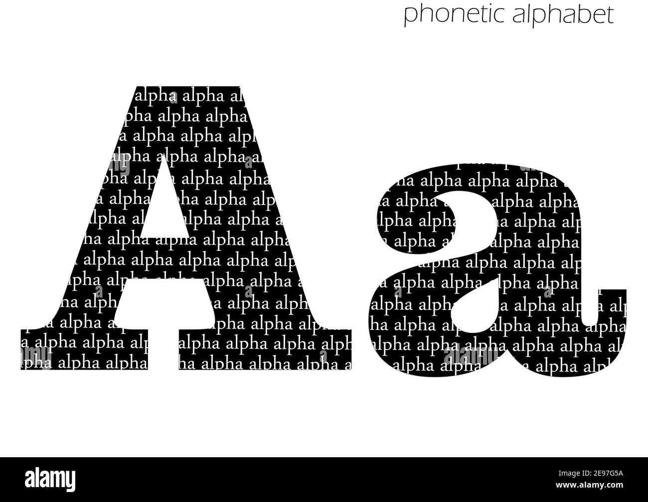 A (alpha) 3D illustrazione alfabeto fonetico disegno per decorazione in bianco e nero Foto Stock