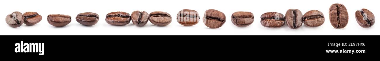 I chicchi di caffè isolato su sfondo bianco Foto Stock