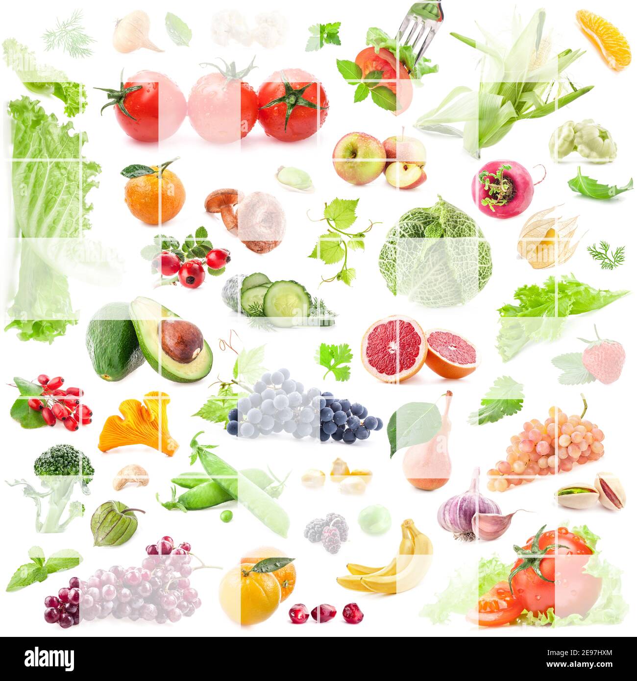 Frutta e verdura sfondo Foto Stock