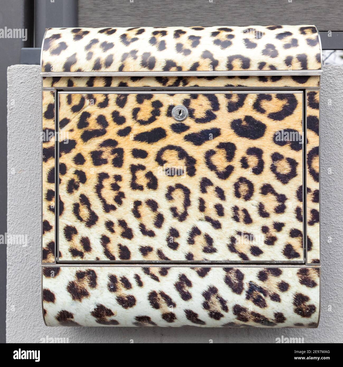 Mailbox con motivo leopardato Foto Stock
