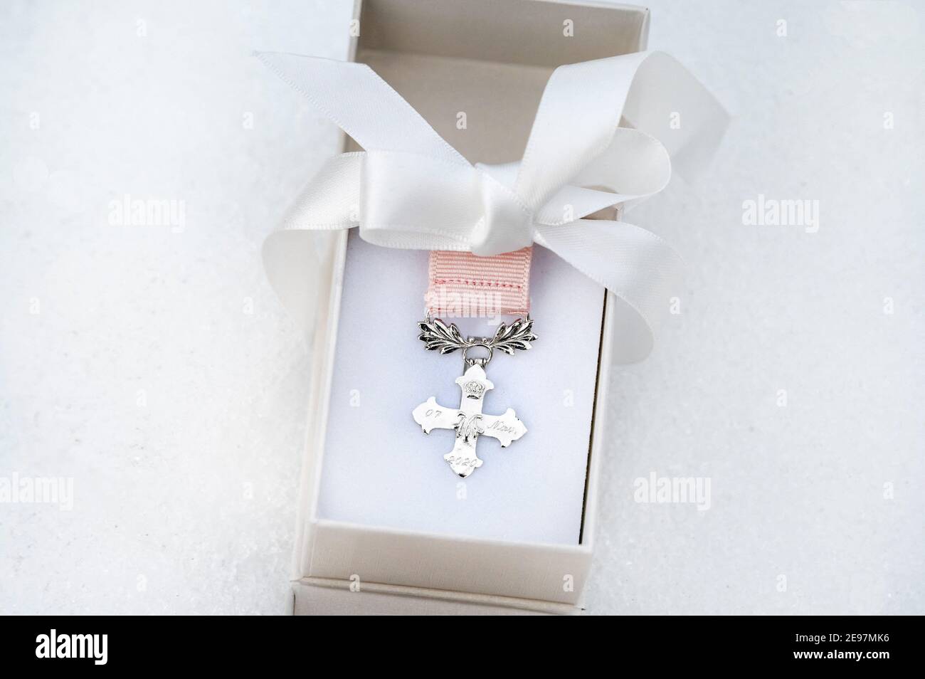 Cristianesimo reale della Principessa Maria Alexandra di Romania al Monastero di Valeny, il 23 Juanary, 2021 a Valeny Romania. I padrini sono il principe Mihai e sua moglie la principessa Emanuela de Ghyka. David Niviere/ABACAPRESS.COM Foto Stock